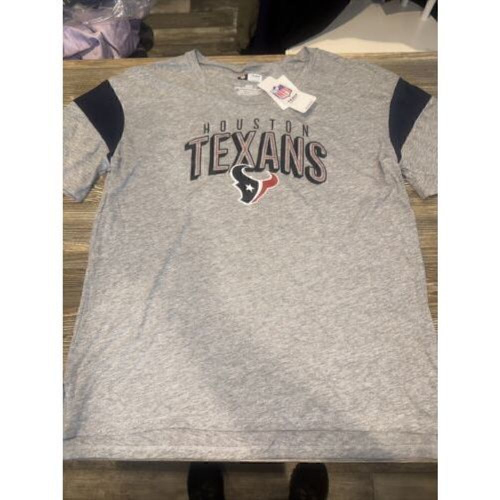 NWT NFL Houston Texans Womens Size Large T-Shirt Gray Short Sleeve. L